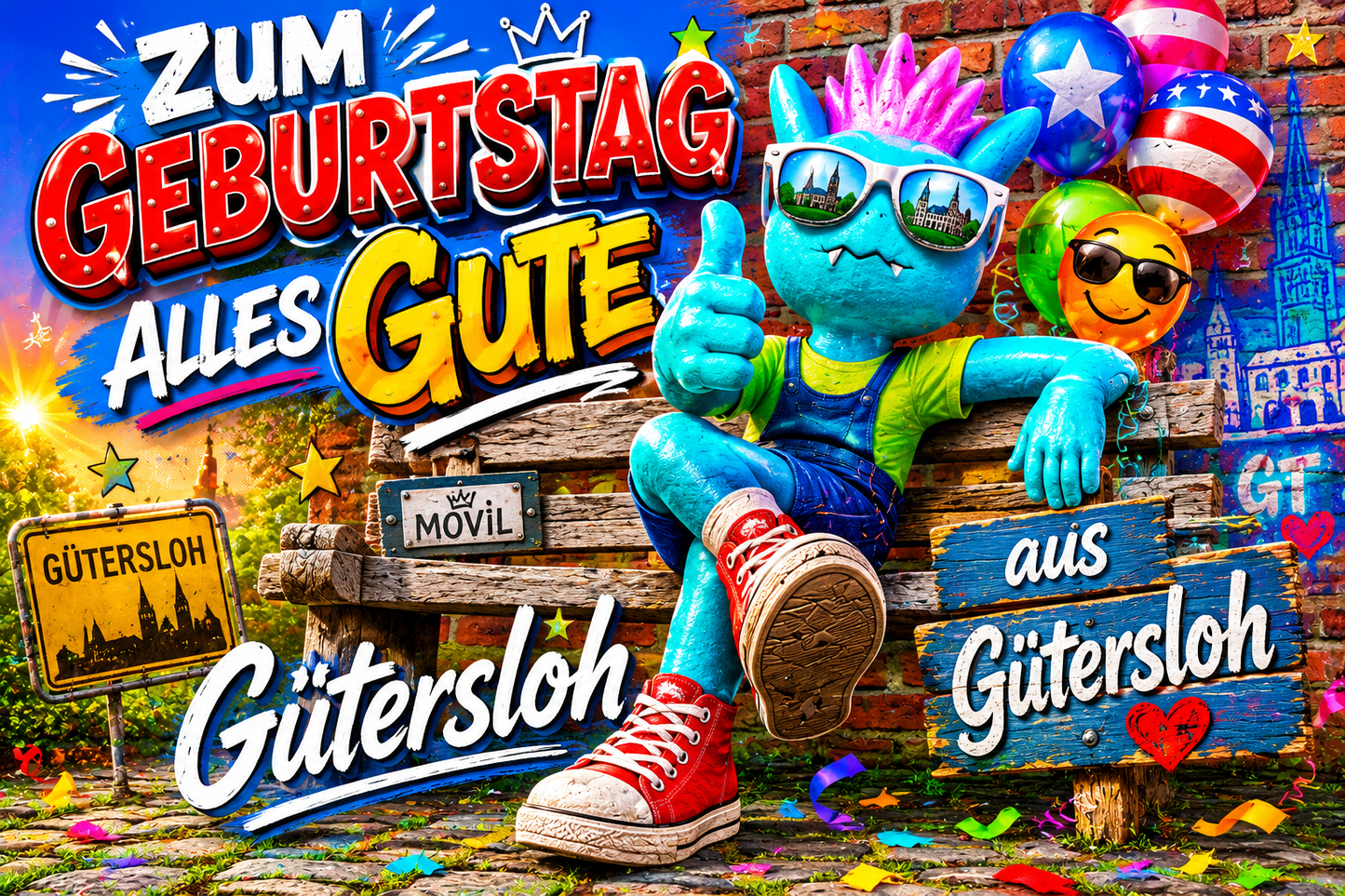 Fotokarte Geburtstags Güße aus Gütersloh Motiv 3