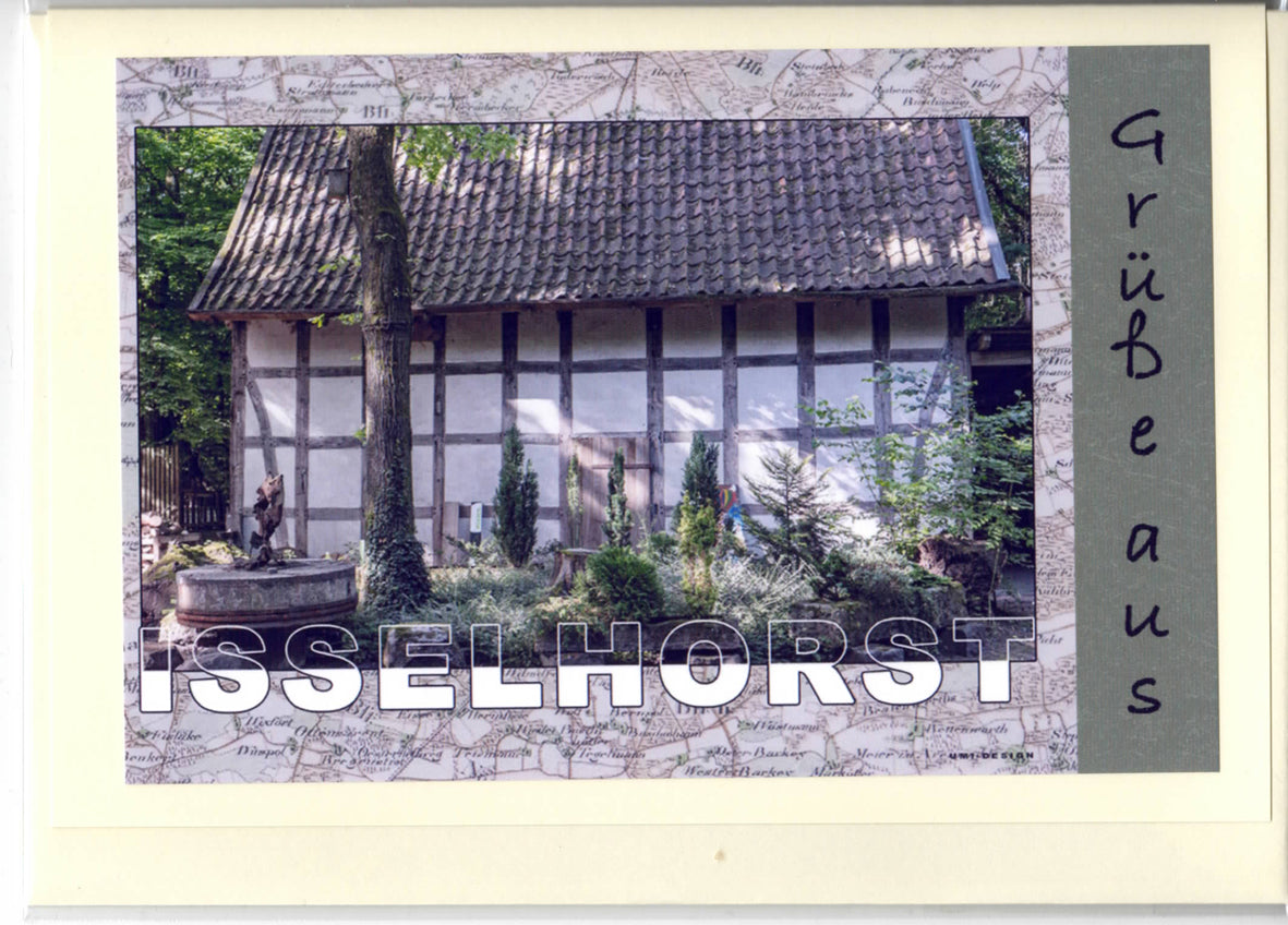 Fotokarte Grüße aus Isselhorst- Hof Mumperow Fachwerkhaus
