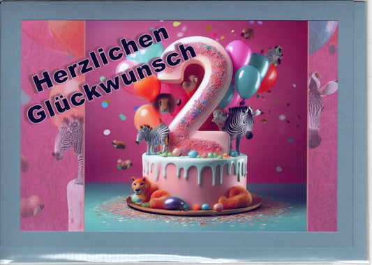 Fotokarte Kinderkarte 2. Geburtstag
