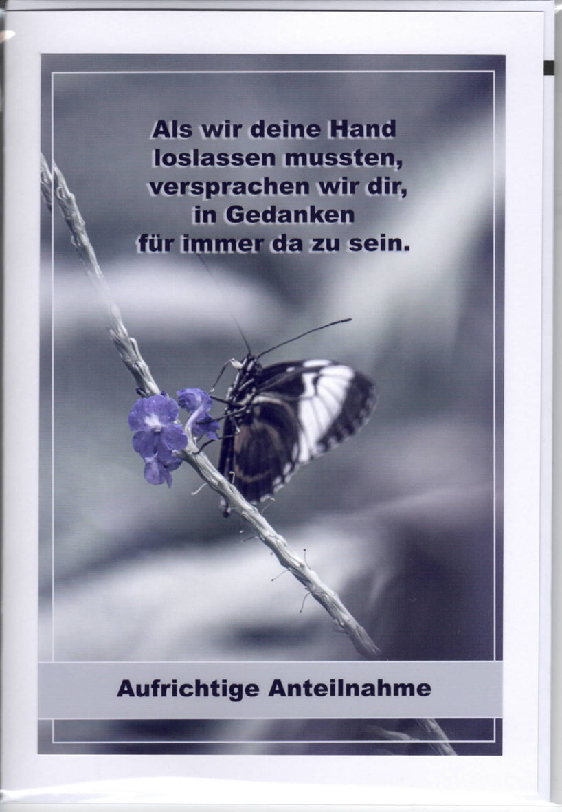 Fotokarte Trauer  - Mit Spruch